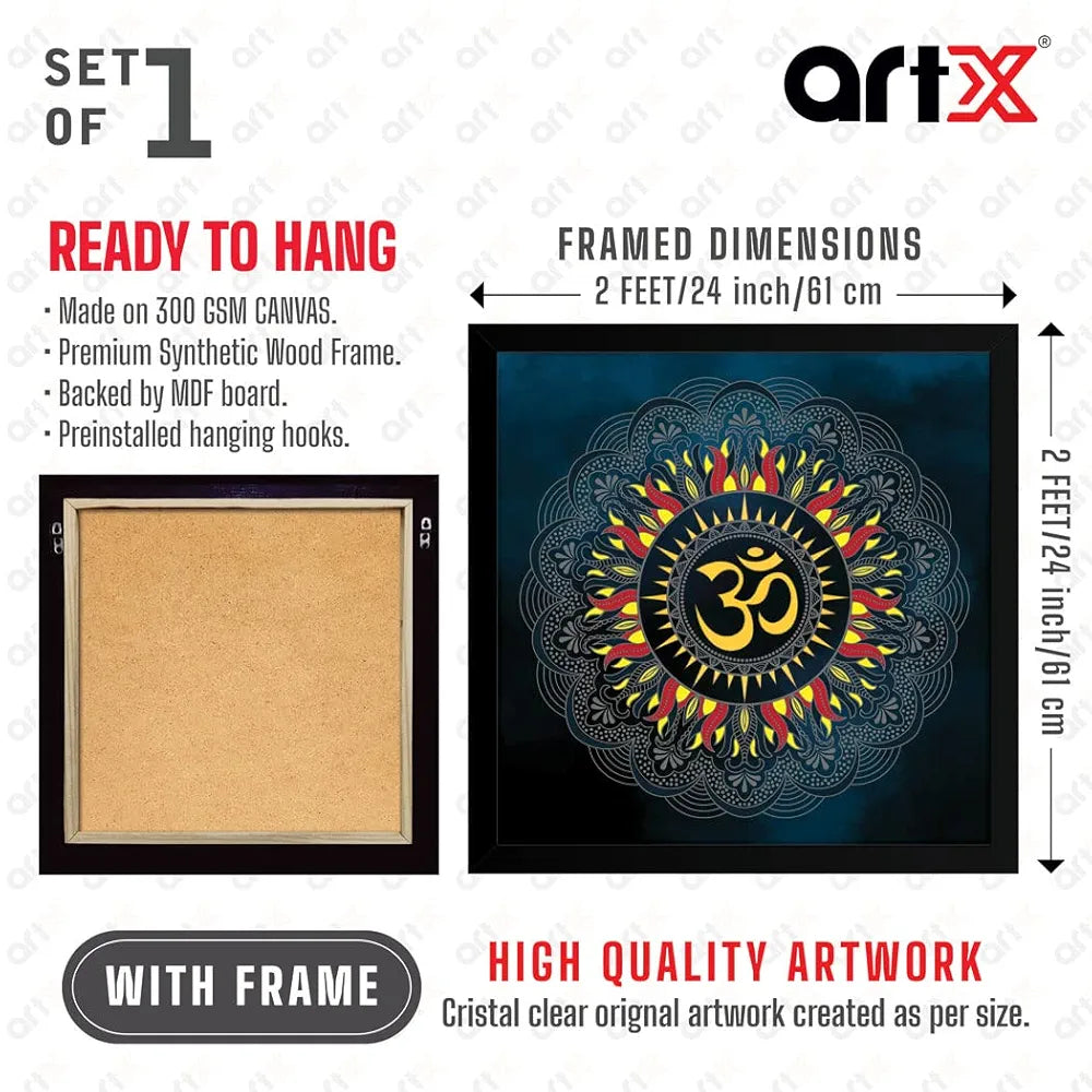 ArtX Om Blue Big Canvas Painting