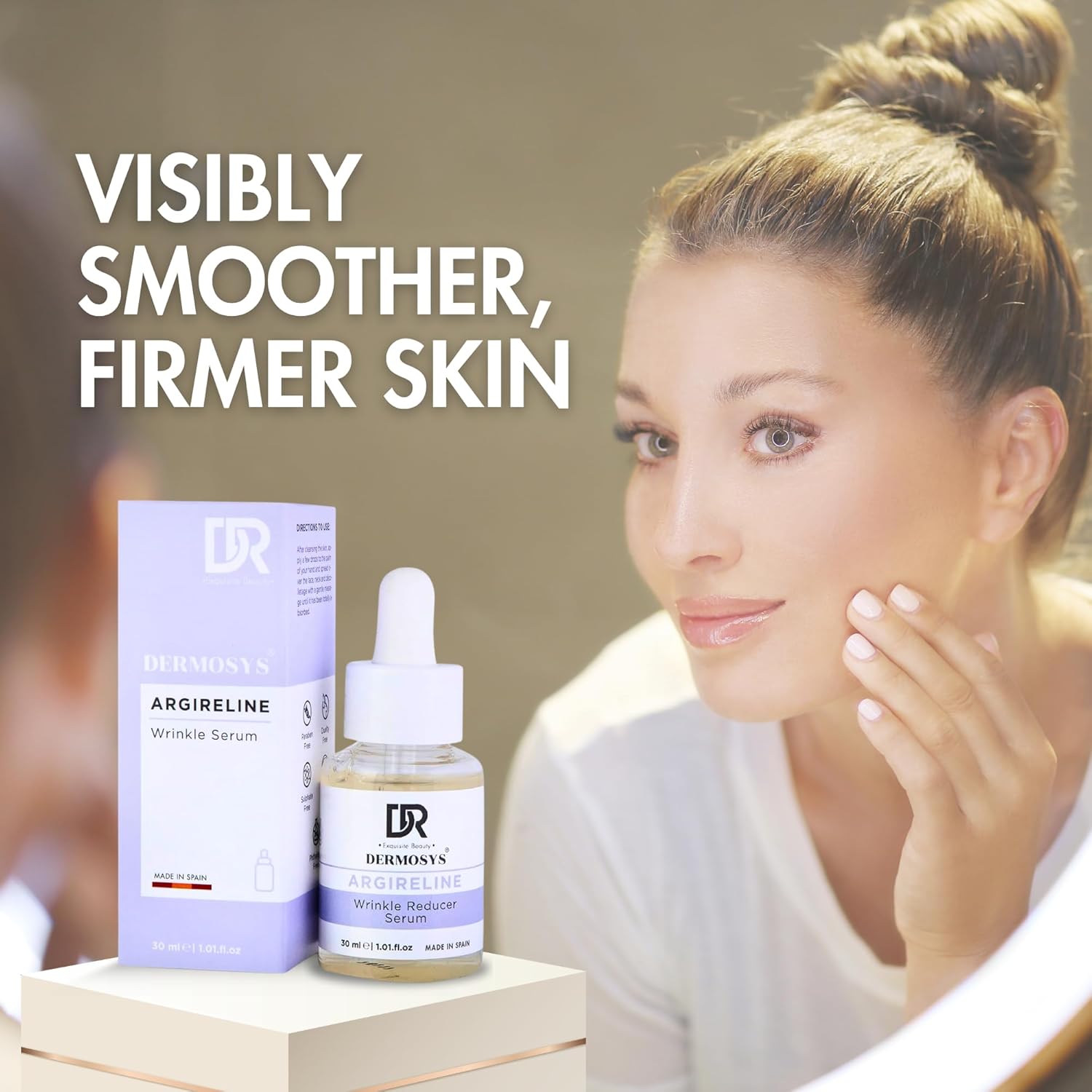 DERMOSYS Argireline Wrinkle Reducer Serum | With Collagen & Hydrolyzed Wheat Protein | Hydrating & Anti-Aging | Daily Use Serum | For All Skin Types - 30ml