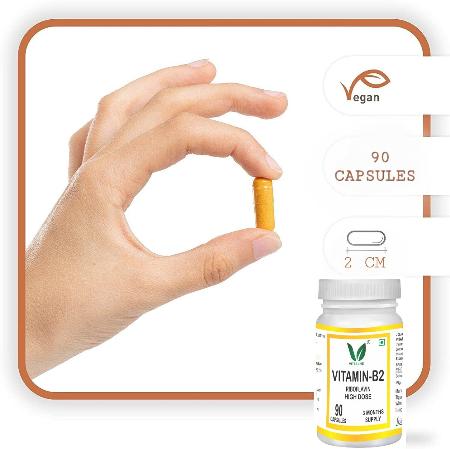 Vitaruhe Vitamin B2 (Riboflavin) High Dose - 90 Capsules