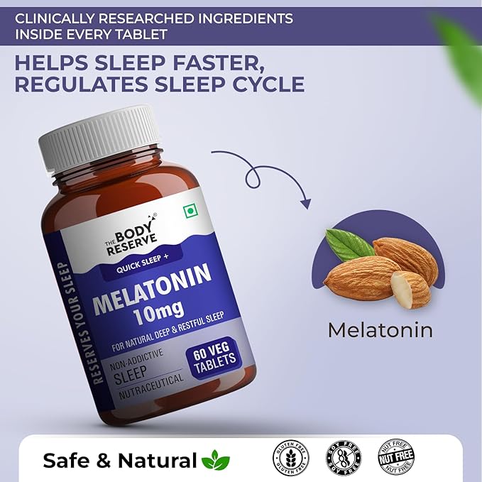 The Body Reserve Melatonin 10mg For Men & Women - 60 tabs