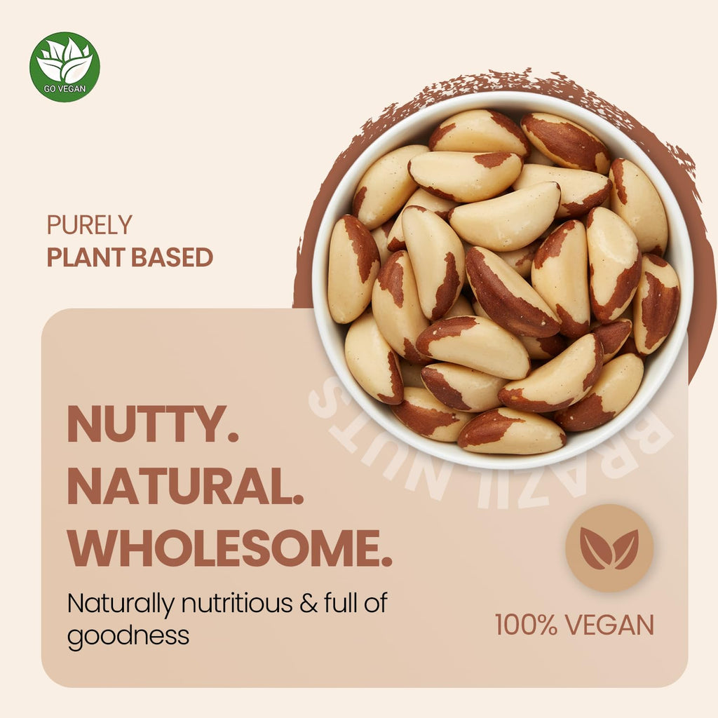 GoVegan Premium Brazil Nuts 100gm | 100% Natural & Vegan | Rich in Selenium, Protein & Healthy Fats | Superfood for Energy