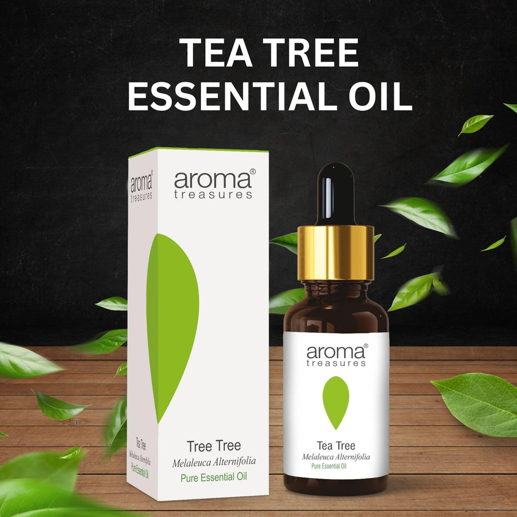Aroma Treasures Tea Tree essential oil 100% Pure, multipurpose essential oil for acne, hair, skin, body, dandruff (30ml)