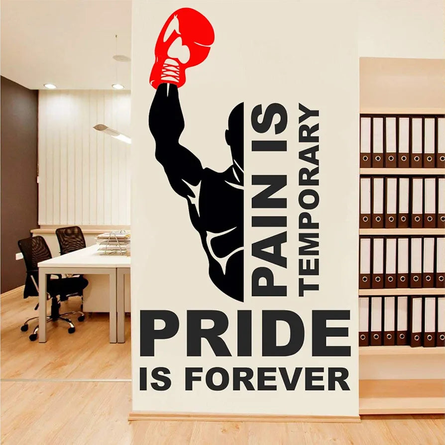 StickMe Gym Fitness Bodybuilding Office Sports Workout Boxing Inspirational Quotes Wall Sticker -SM792 Self-Adhesive Medium - 70 x 40 cm