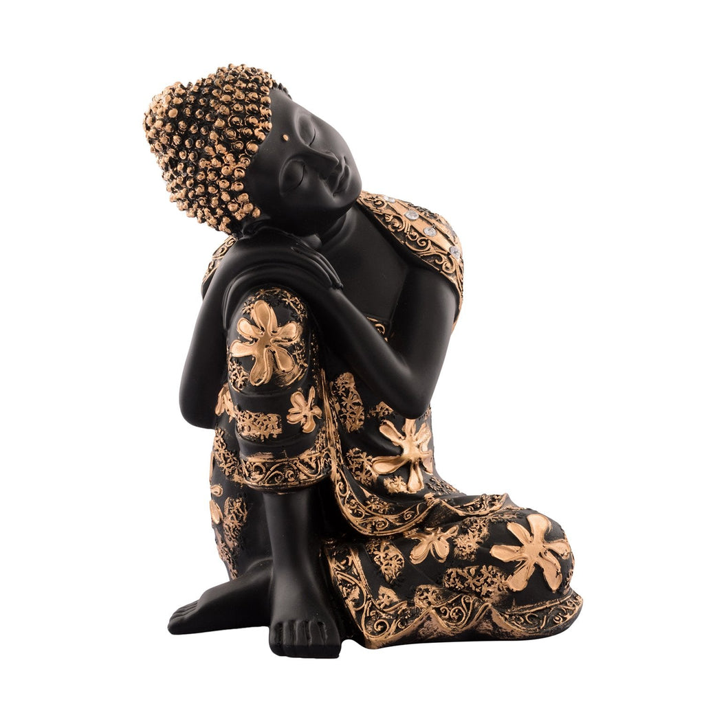 Ecraftindia Pleasing Buddha Showpiece | Red and Brown