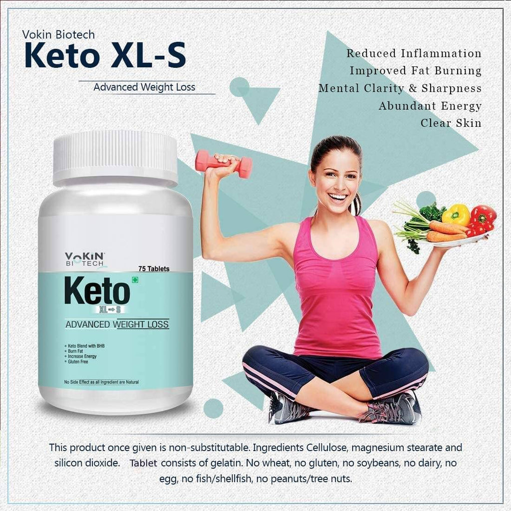 Vokin Biotech Keto Advanced XL to S Weight Loss Supplement & Supports Fat Burn (75 Tablets)