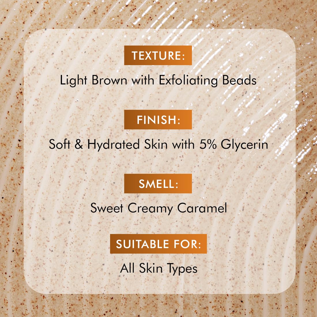 mCaffeine 7% Exfoliating Body Wash 300ml | 1% Salicylic & 2% Lactic Acid | Summer Bodywash for Dry Skin| Reduces Body Acne & Ingrown Hair | Smooth, Hydrated Skin | Sweet Caramel Shower Gel for Women & Men