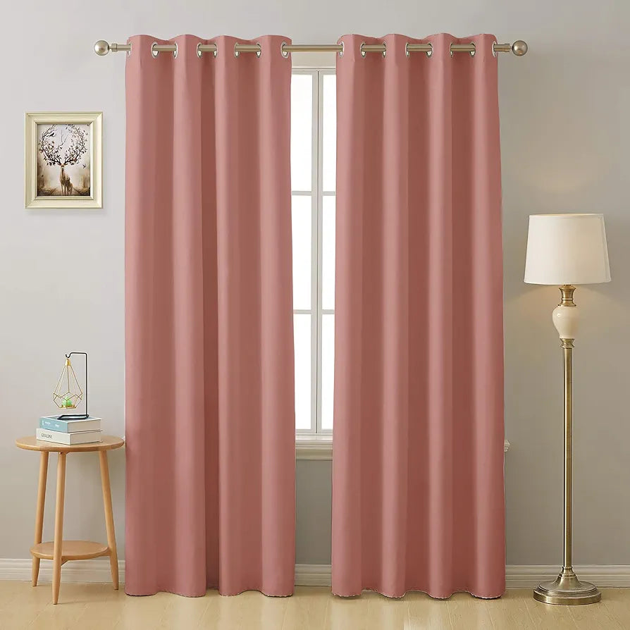 Cloth Fusion Blackout Door Curtains 7 Feet Long Set of 2 Peach Colour