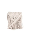 Astrid Handmade Macrame Flap Over Sling Bag For Girls And Women Colour Soothing White Purplish