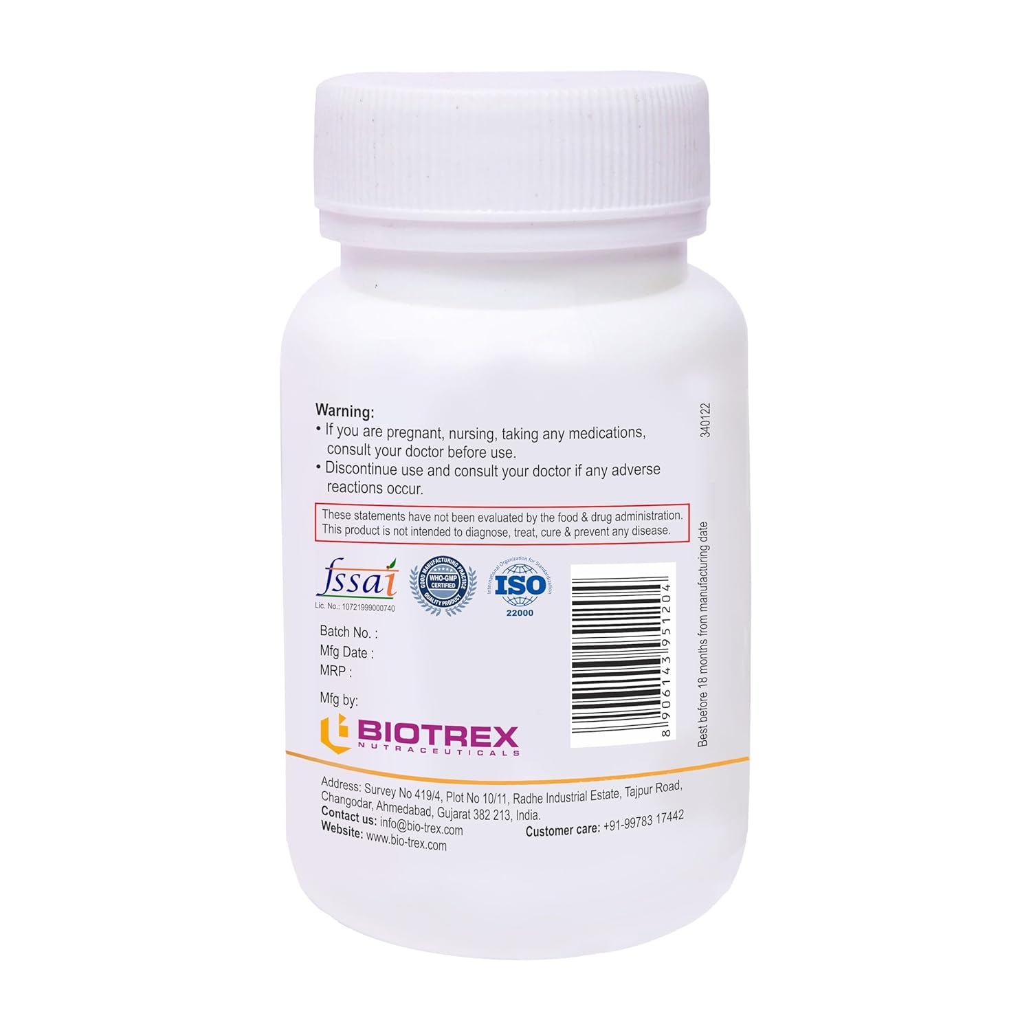 Biotrex Nutraceuticals Choline And Inositol 500mg | Brain & Nerve Function | Better Motor Signal | Liver & Heart Health | Lab Tested | 60 Veg Capsules