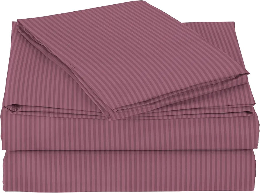 Homekart Premium Cotton 210Tc Elastic Fitted Bedsheets with 2 Pillow Covers King Size Bed Pink, 210 TC