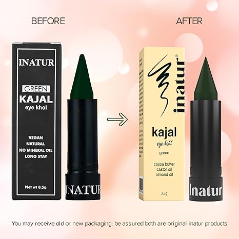 Inatur Black Kajal Eye Kohl for Makeup - 3.5 gms Each