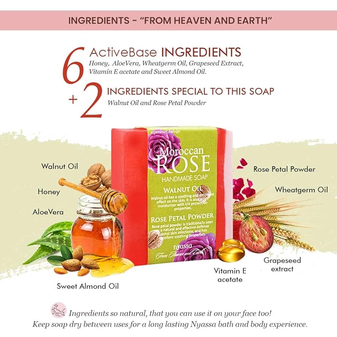 Nyassa Moroccan Rose Natural Bathing Handmade Soap - 150 Gms