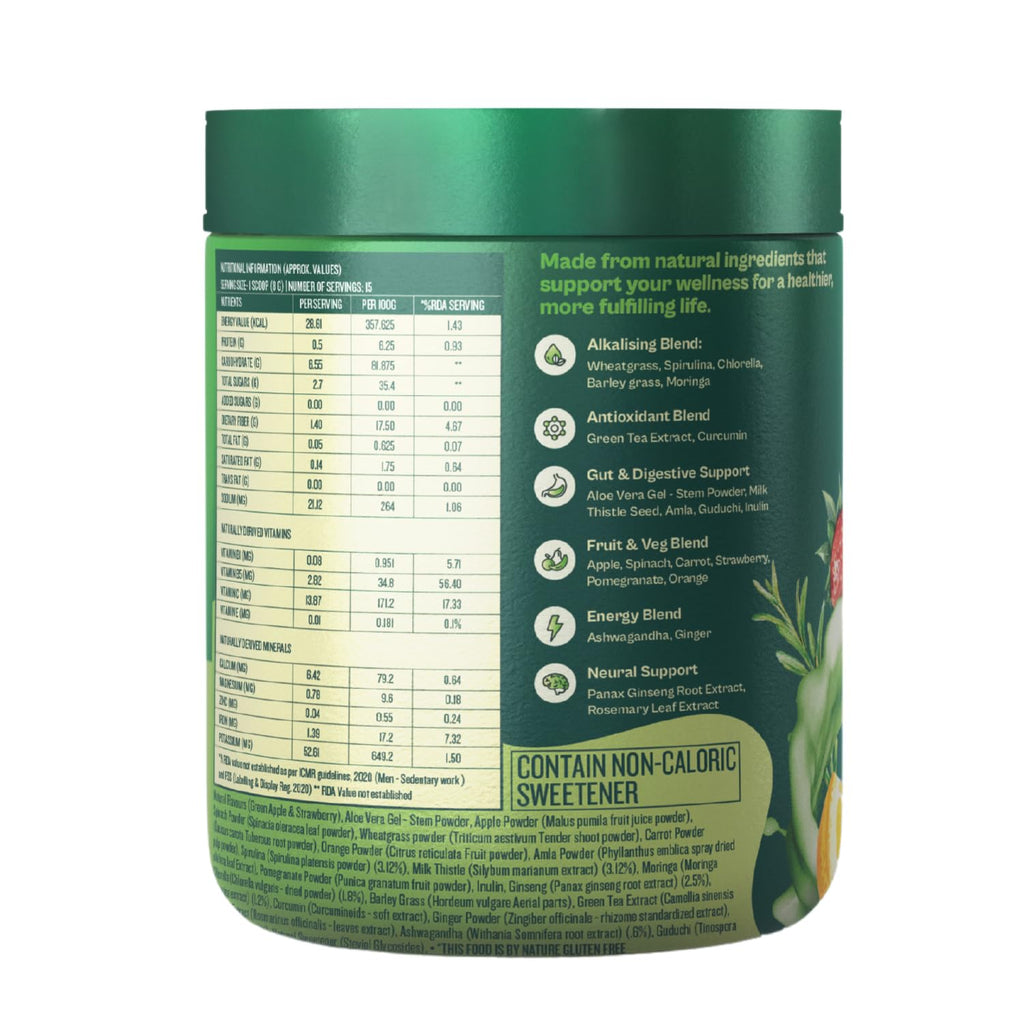 Origin Nutrition Super Greens Powder Apple Flavour - 120 gms