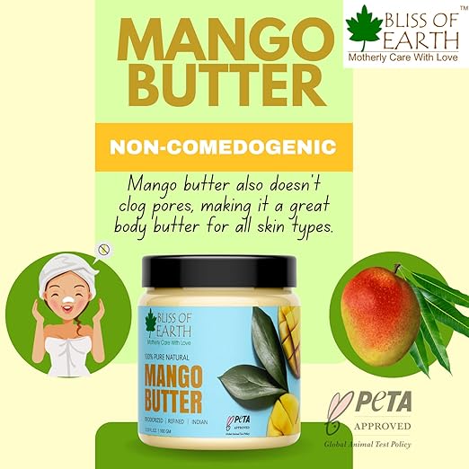 Bliss of Earth Deodorised Indian Mango Butter For Face - 200 gms