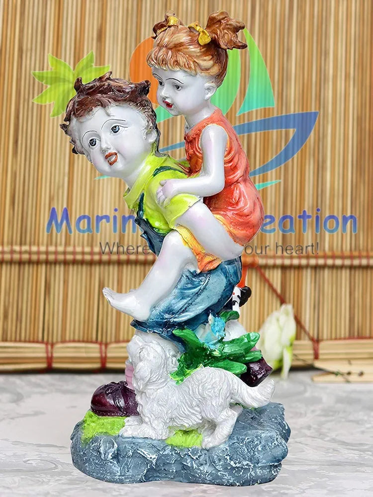 Mariner's Creation Polyresin Couple Showpiece 14x10x33 Cm Multicolour