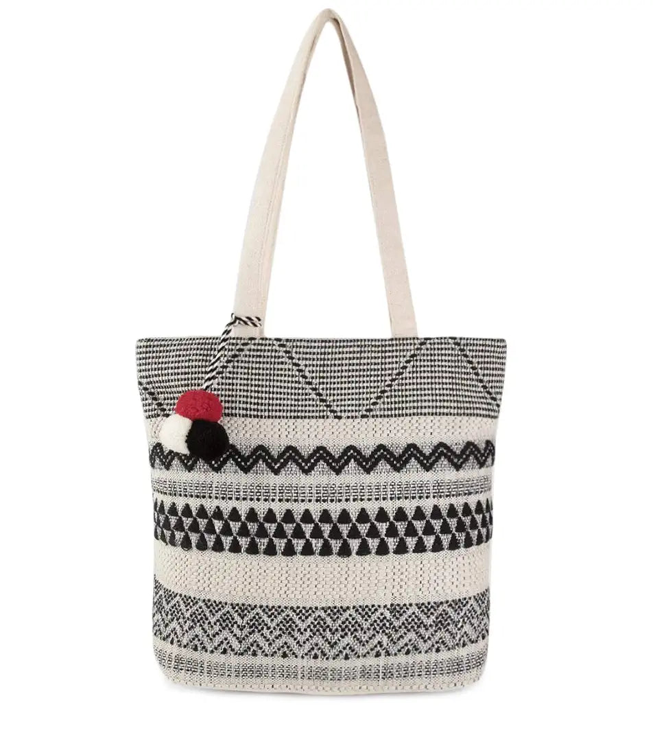 K London Alii And Aliizey Tote Bag For Women With Zip Bag Colour Cream Black
