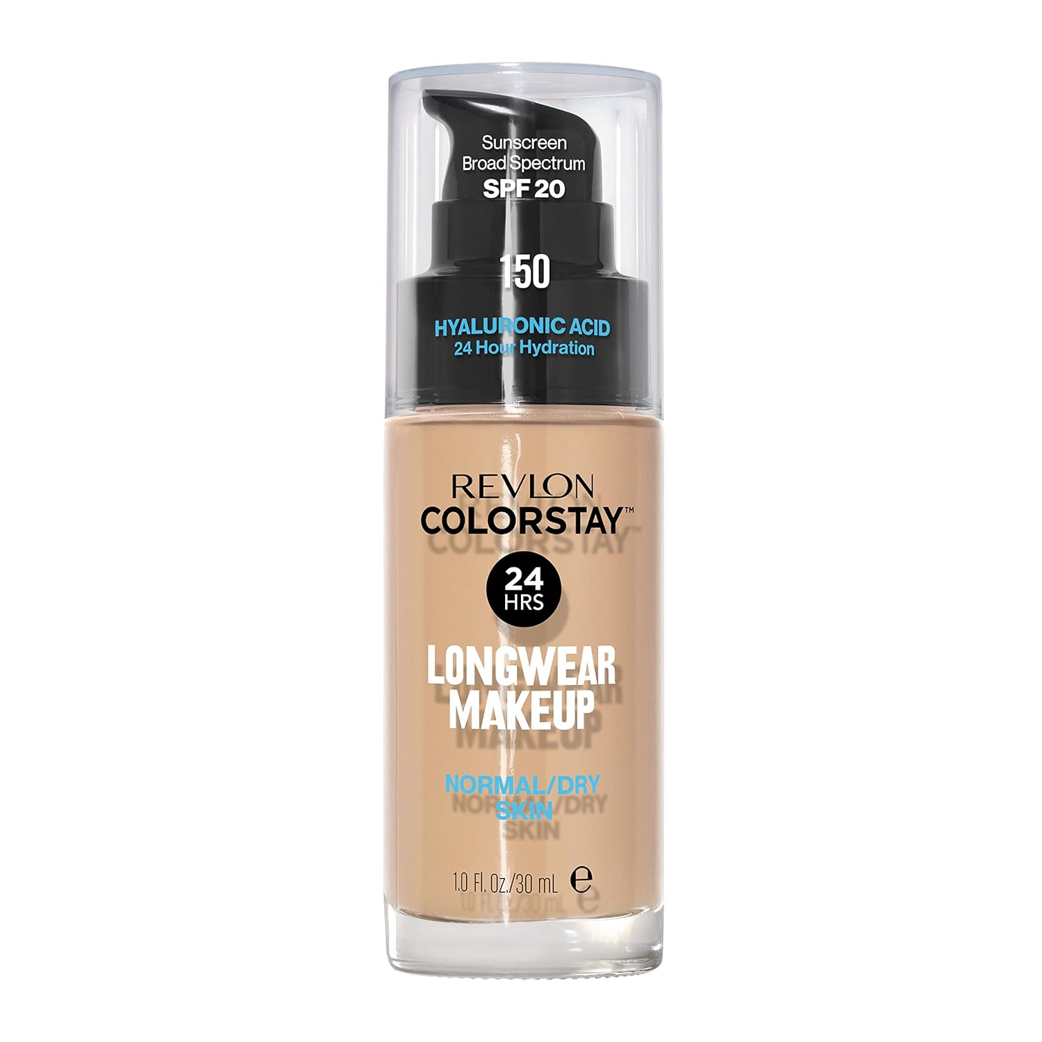 Revlon Liquid Foundation, ColorStay Face Makeup for Normal & Dry Skin, SPF 20, Longwear Medium-Full Coverage with Natural Finish, 150 Buff, 30 ml