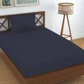 Homefab India 160 TC Stripe Glace Cotton Single BedSheet with 1 Pillow Cover Grey
