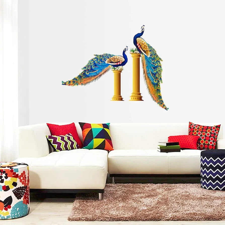 Rangoli Vinyl Birds Wall Sticker Multicolour 1.96 X 20.86 X 1.96 Inches
