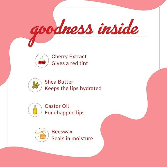 Korus Essential Cherry Lip and Cheek Tint Balm for Women - 8 gms
