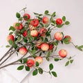 Artificial Fake Plant Flowers Artificial Apple Fruit Flower Stick 6 Pcs