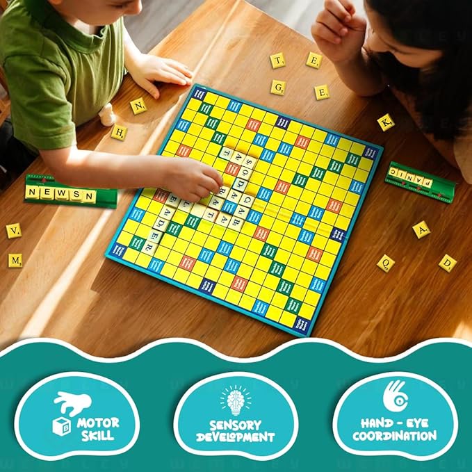 Wembley Crossword Board Game for Kids Adults with 100 Letters English Wordcraft