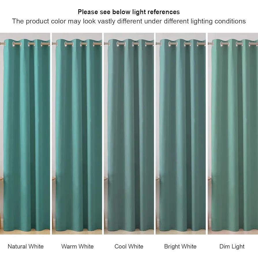 Cloth Fusion Blackout Window Curtains 5 Feet Long Set of 2 Sea Green Colour