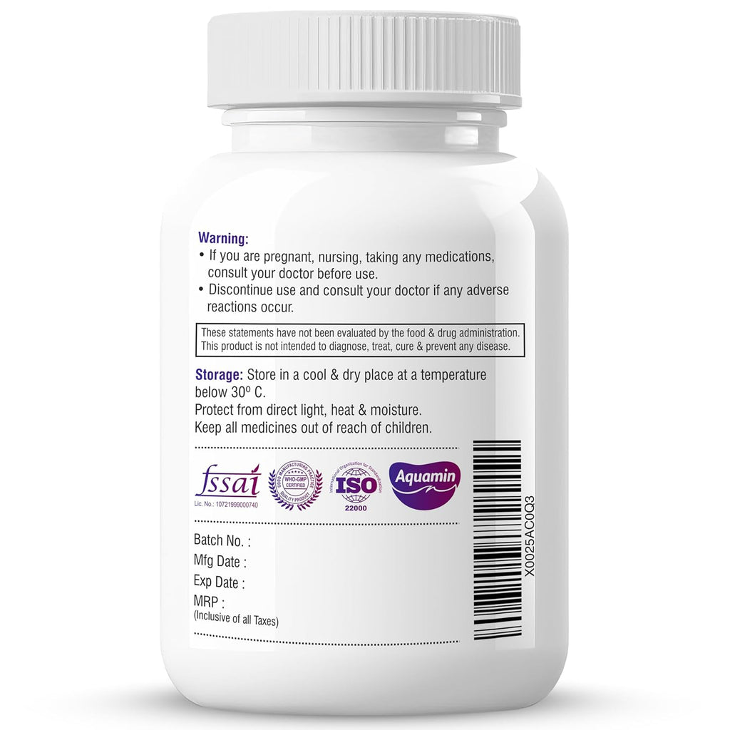 Biotrex Nutraceuticals Trio Magnesium Complex Enriched With Magnesium L- Threonate, Aquamin Citrate & Magnesium Glycinate, Highly Bioavailable Forms of Magnesium, Supports Healthy Nerve & Brain Health, Supports Healthy Sleep - 60 Veg Capsules