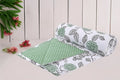 Trance Home Linen Pure Cotton Reversible Dohar Double Bed Size Ac Blanket Comforter Soft Light-Weight Bed Blanket Colour Spring Green Blue Leaves