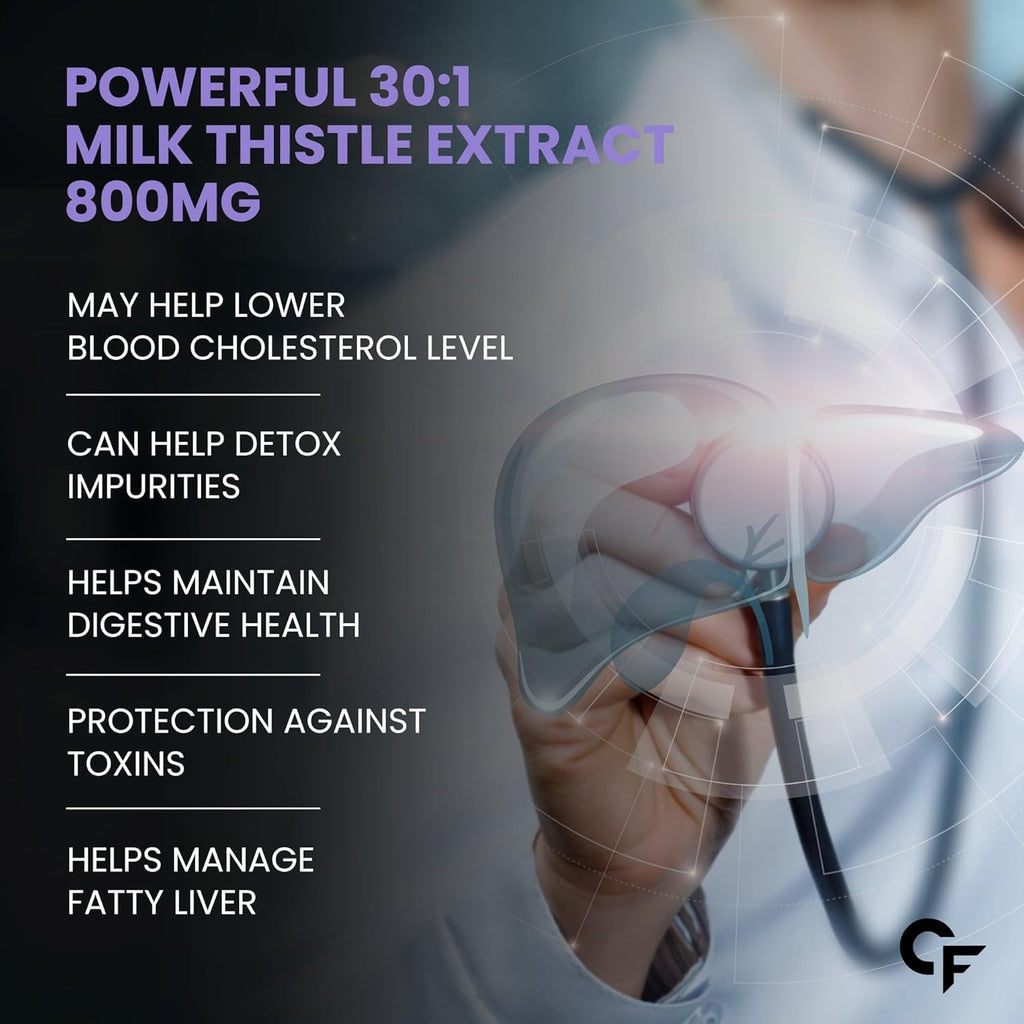 Carbamide Forte Liver Detox Supplement with Milk Thistle | 800mg Milk Thistle Extract (30:1) | Liver Detox Tablets with Added Multivitamins & Amino Acids â€“ 120 Veg Tablets