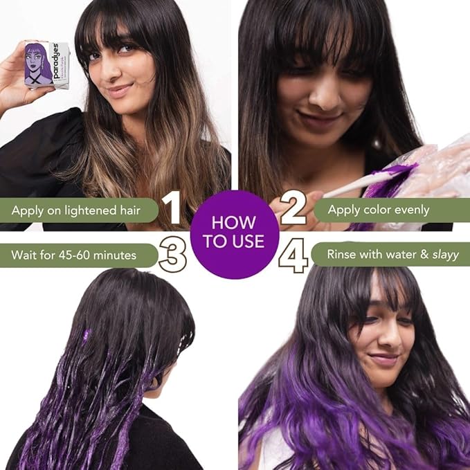Paradyes Semi-permanent Electric Purple Diy Conditioner Based Hair Colour - 120 Gms
