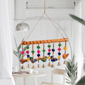 Kuber Industries Rajasthani Traditional Windchimes 5 Hanging Birds with Bamboo