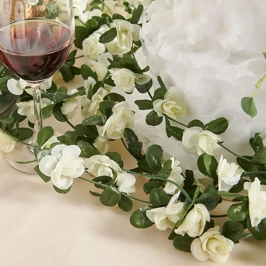 Artificial Flower Vine Garland Creeper 69 Small Rose  Garland for Decoration Pack of 2