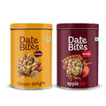Farmley Classic Date Bites & Apple Pie Date Bites Tin Jar 200g X 2 I Dates Barfi Made with Dates, Pista, Cashews, Almonds, Honey and Pure Ghee I Dry Fruits Nuts