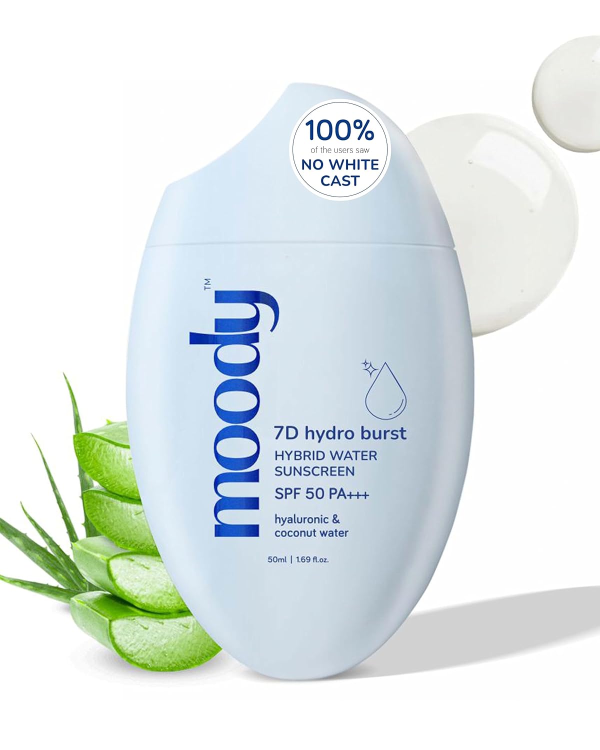 Moody Sunscreen With Hyaluronic & SPF 50 PA +++ UVA - 50 ml
