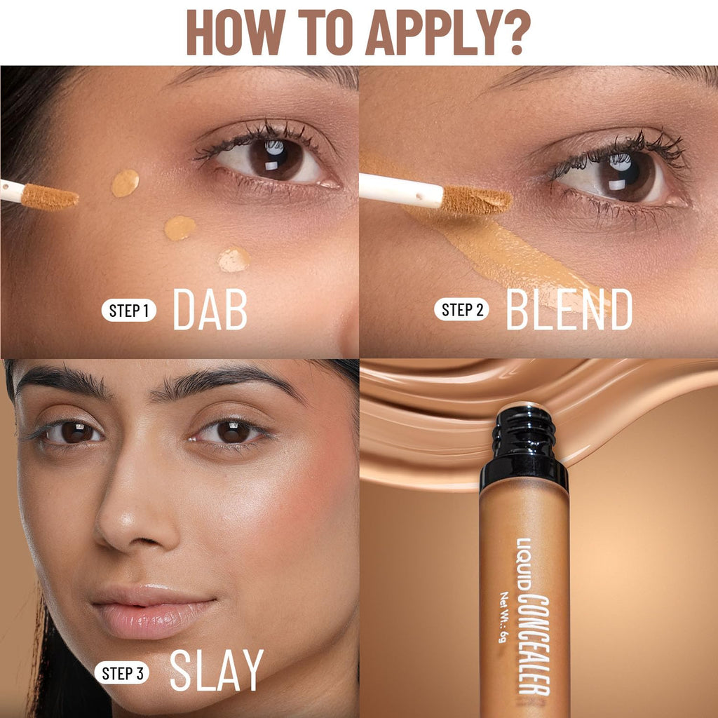 Swiss Beauty Liquid Light Weight Concealer With Full Coverage |Easily Blendable Concealer For Face Makeup With Matte Finish | Shade- Warm Honey, 6g