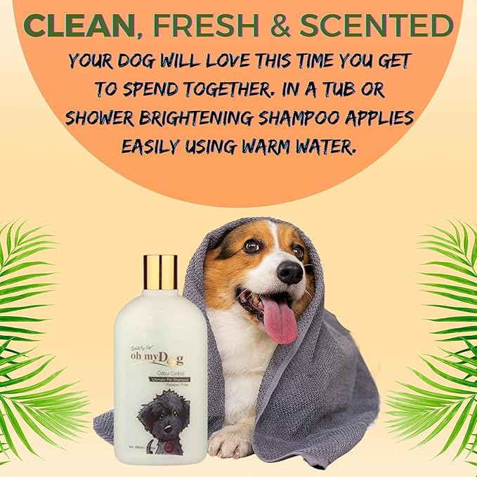 Pet Needs Oh My Dog Odor Control Ultimate Dog Shampoo With Mini Soft Silicone Dog Shampoo Dispenser Brush | 1000 Ml