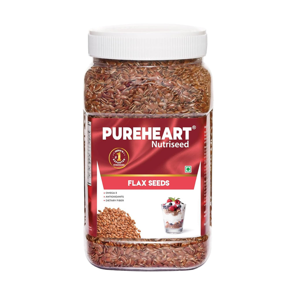 Pureheart Premium Raw Flax Seeds for Eating 230 gm - Alsi Seeds for Hair Growth, Heart Health & Digestion, Rich in Omega 3 Fatty Acids, Magnesium, Iron, Dietary Fibre, Protein