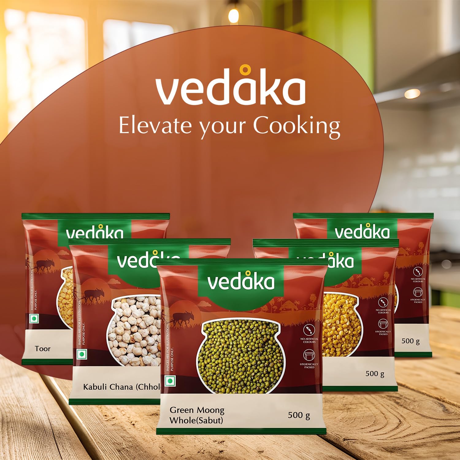 Vedaka Popular Unpolished Green Moong Whole (Sabut), 500 g|Naturally Rich in Protein |Naturally Cholesterol free