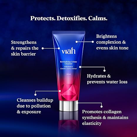 Viah Revitalising Creme Cleanser for Anti Ageing Detox - 120 ml