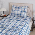 Layers Zen Cotton Blend Single Bedsheet Set 1 Single Cotton Bedsheet & 1 Pillow Cover 225 CVC Navy Blue