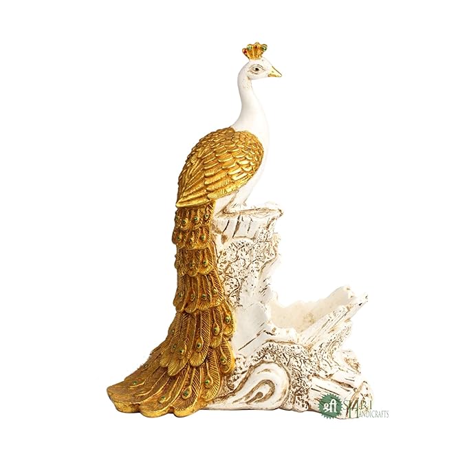 Indicast Resin Peacock Statue Wine Bottle Holder Display Stand for Home Bar Decorative Showpiece