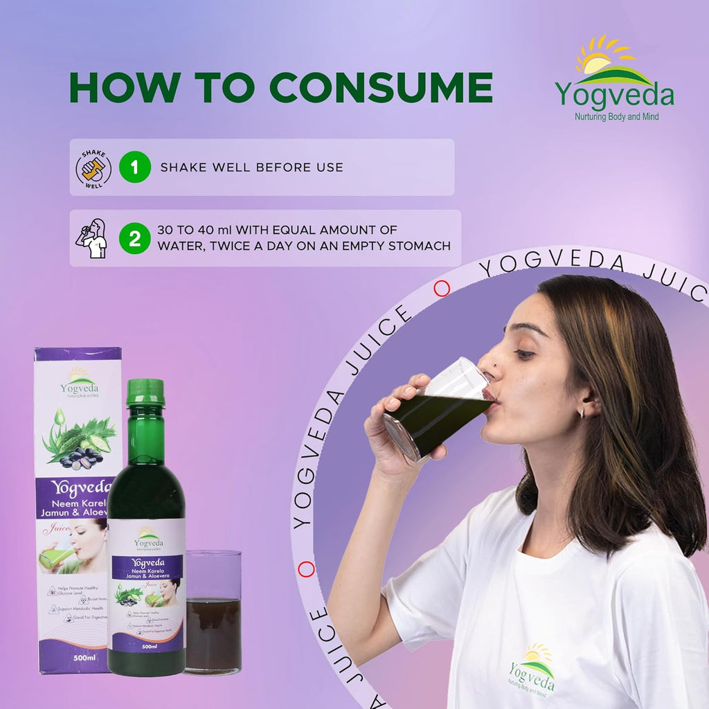 Yogveda Jamun Neem Karela Juice - 500 ml