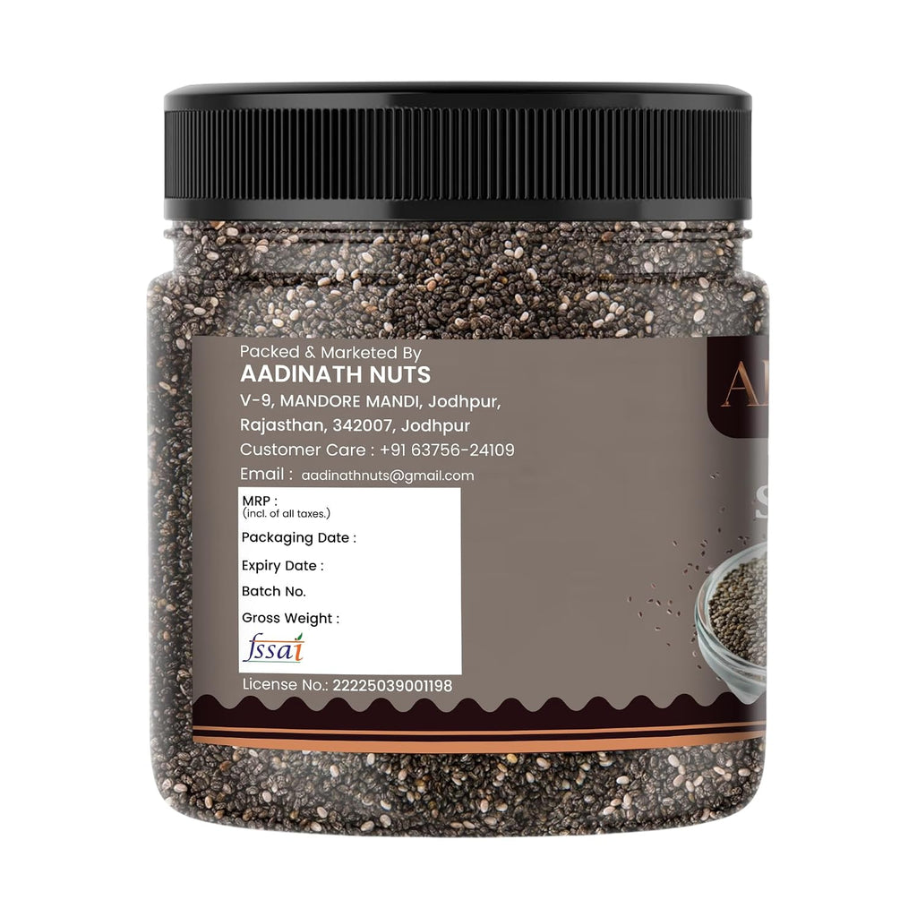ADIBITES Chia Seeds | Fibre Rich Superfood Seeds | Omega-3 Rich Chia Seeds for Eating | Supports Weight Management & Digestion | Healthy Snack for Weight Loss & Skin Glow | Natural Super Seeds