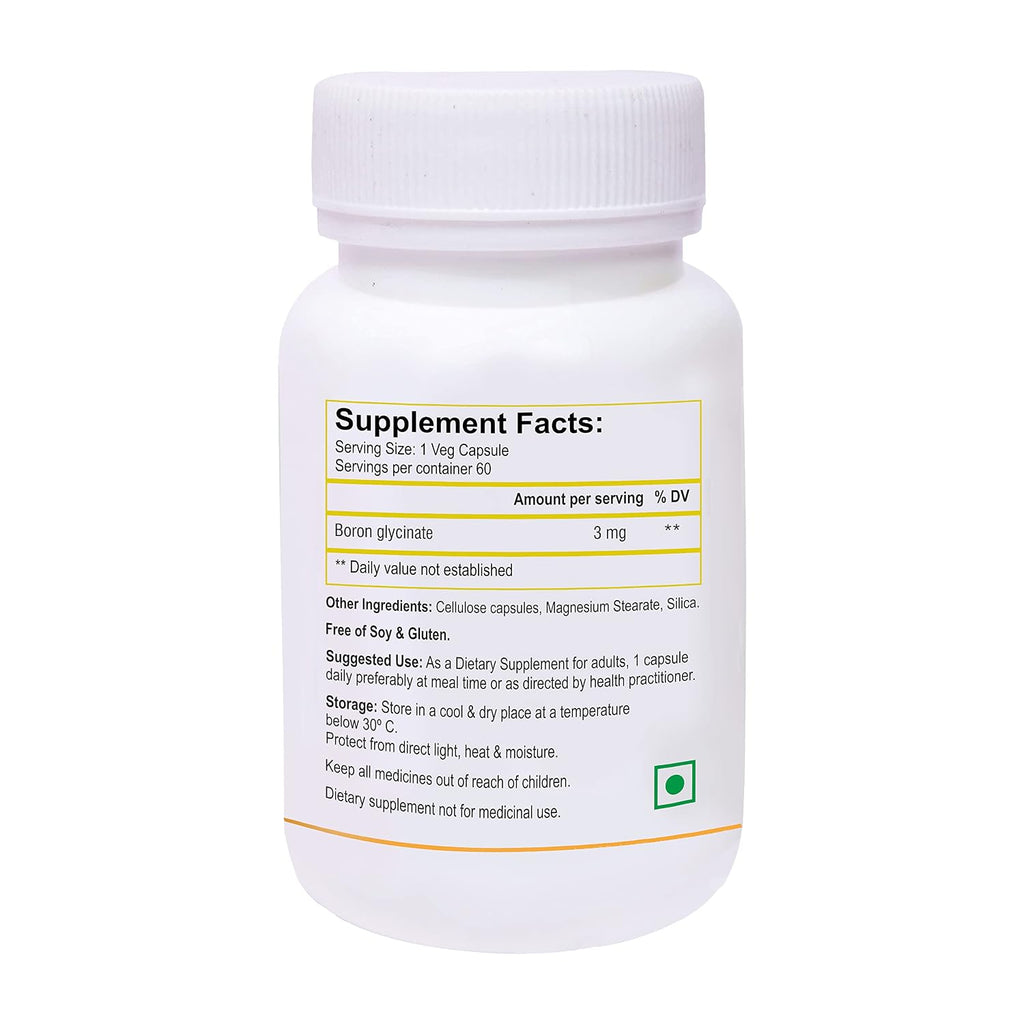 Biotrex Boron 3mg | Build Strong Bones | Improve Muscle Coordination | 60 Veg Capsules