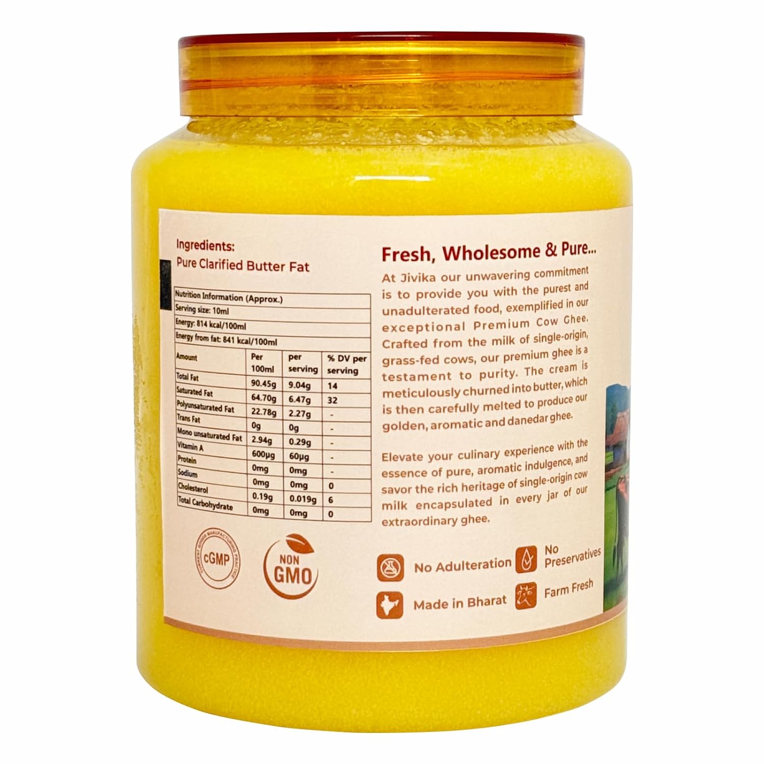 Jivika Premium Cow Ghee - Single Origin - 1000 ml