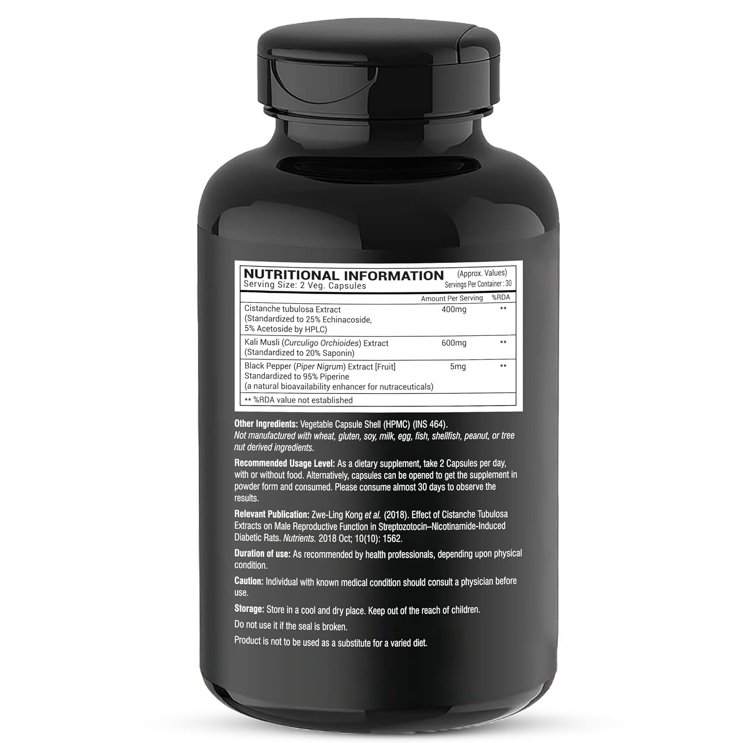 GREENDORSE Organic Cistanche Tubulosa standardised to 25% Echinacoside, 5% Acetoside with Kali Musli Extract 1000mg | 3rd Party Tested| For Strength, Performance, Vitality- 60 Veg Capsules