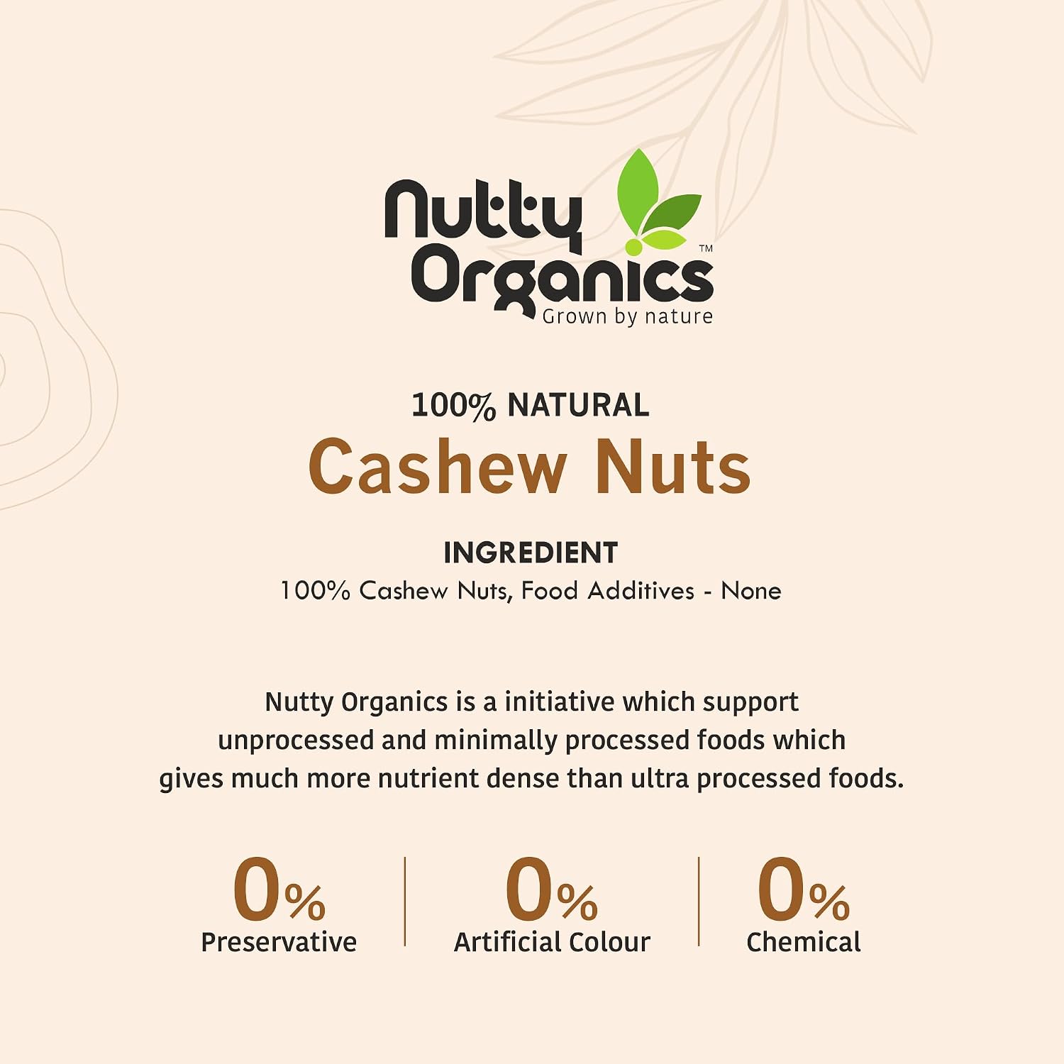 Nutty Organics Whole Cashew Nuts 250 Gm | Hand Selected Jumbo | Nutritious & Delicious Nuts | Natural & Crunchy | Healthy Dry Fruit Snack