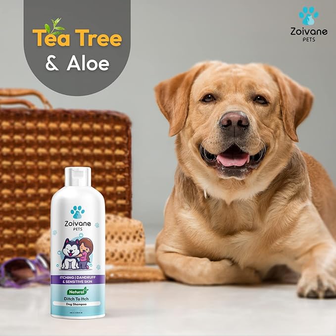 Zoivane Dog Shampoo | Ditch to Itch & Dog Anti Dandruff Shampoo - 500 Ml Pet Shampoo for Dogs | Pack of 1