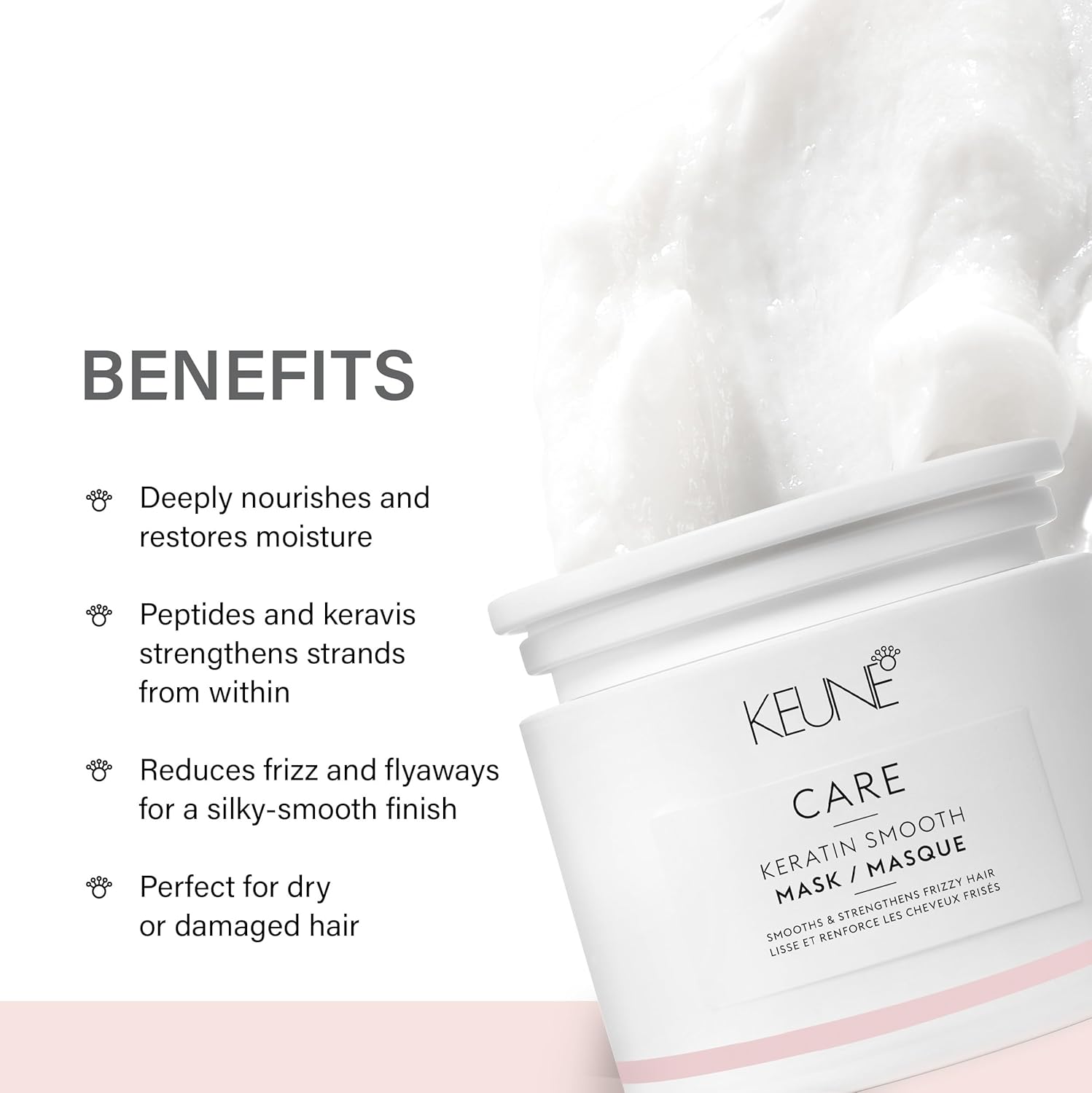 Keune Care Keratin Smoothing Hair Treatment Mask For All Hair Types 6.7oz / 200ml New Design